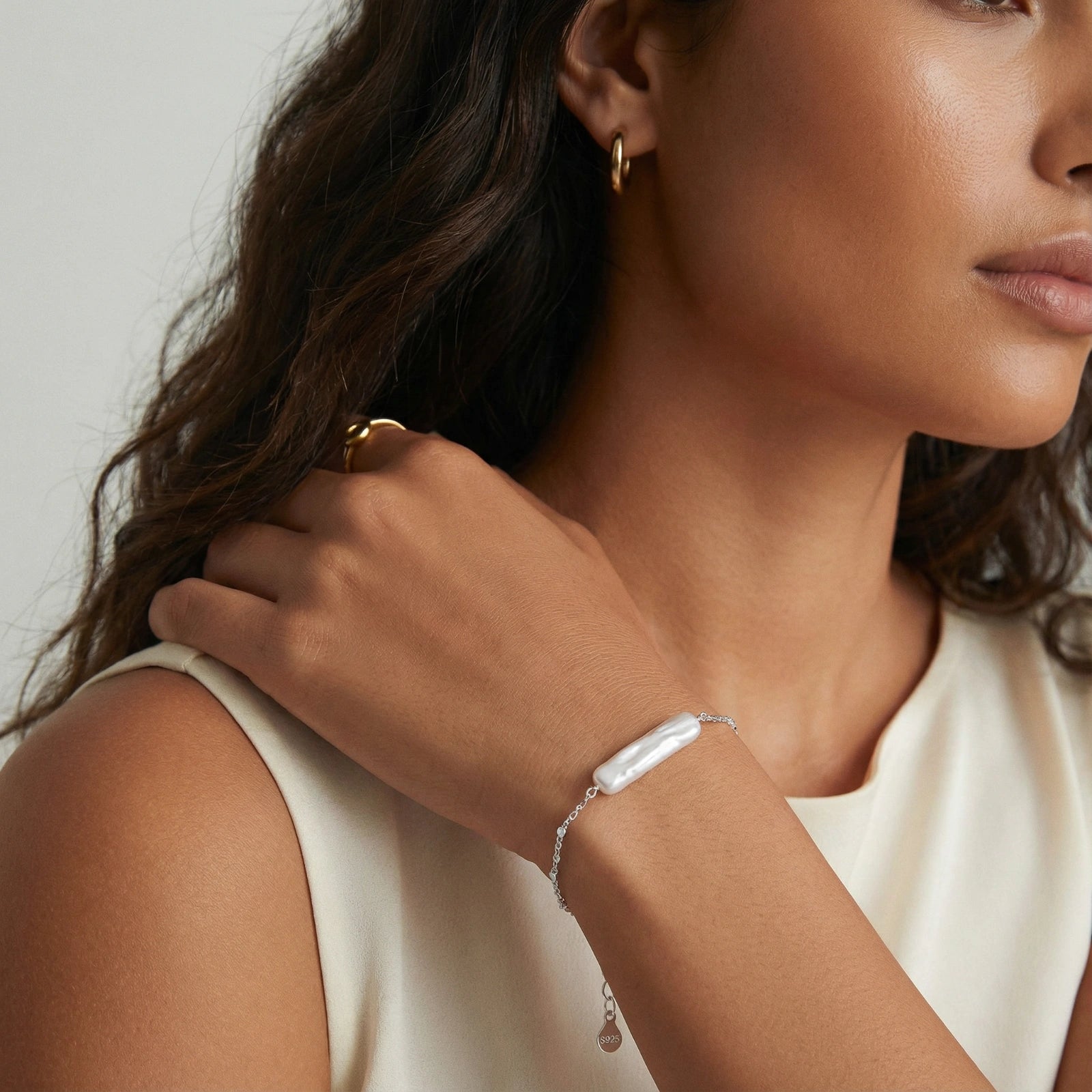 Baroque Pearl Chain Bracelet